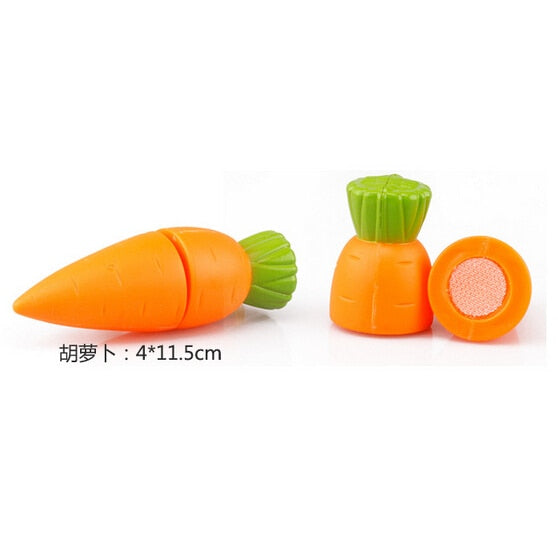 Plastic Kitchen Food Fruit Vegetable Cutting Kids Pretend Play Educational