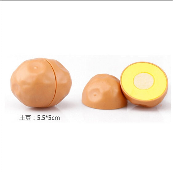 Plastic Kitchen Food Fruit Vegetable Cutting Kids Pretend Play Educational