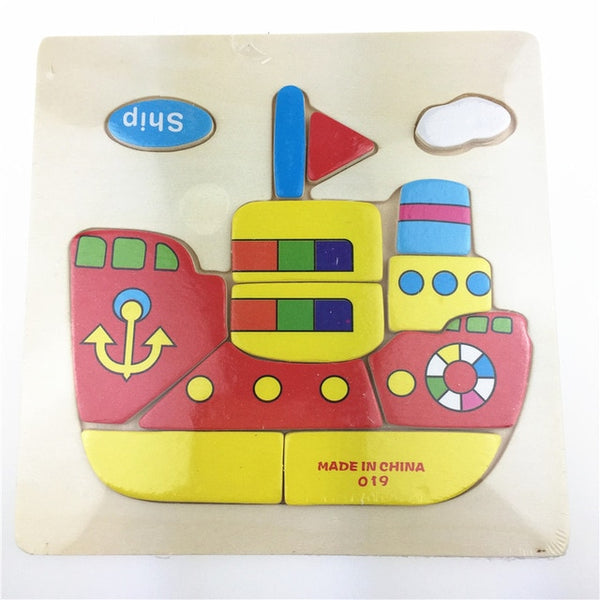 1pc Wooden 3D Puzzle Jigsaw Wooden Toys
