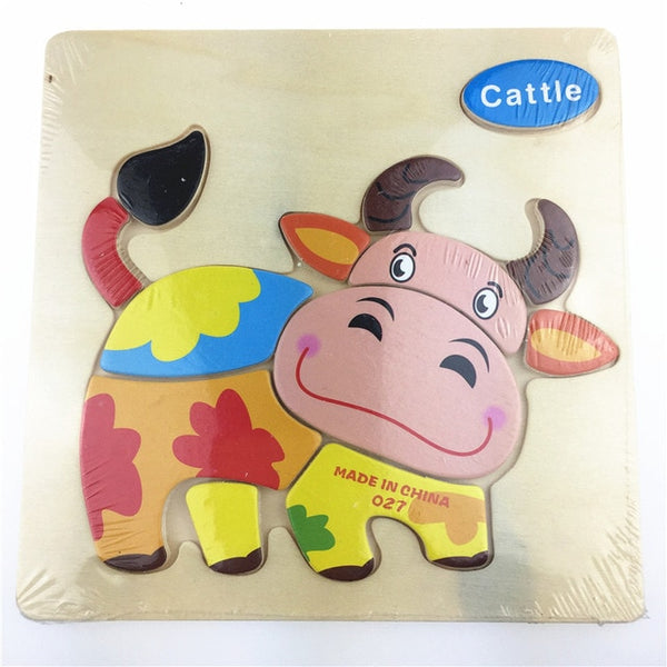 1pc Wooden 3D Puzzle Jigsaw Wooden Toys