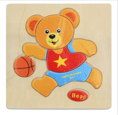 1pc Wooden 3D Puzzle Jigsaw Wooden Toys