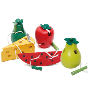 Wooden Education Baby Kindergarten Mouse Thread Cheese Plaything Early Learning Education